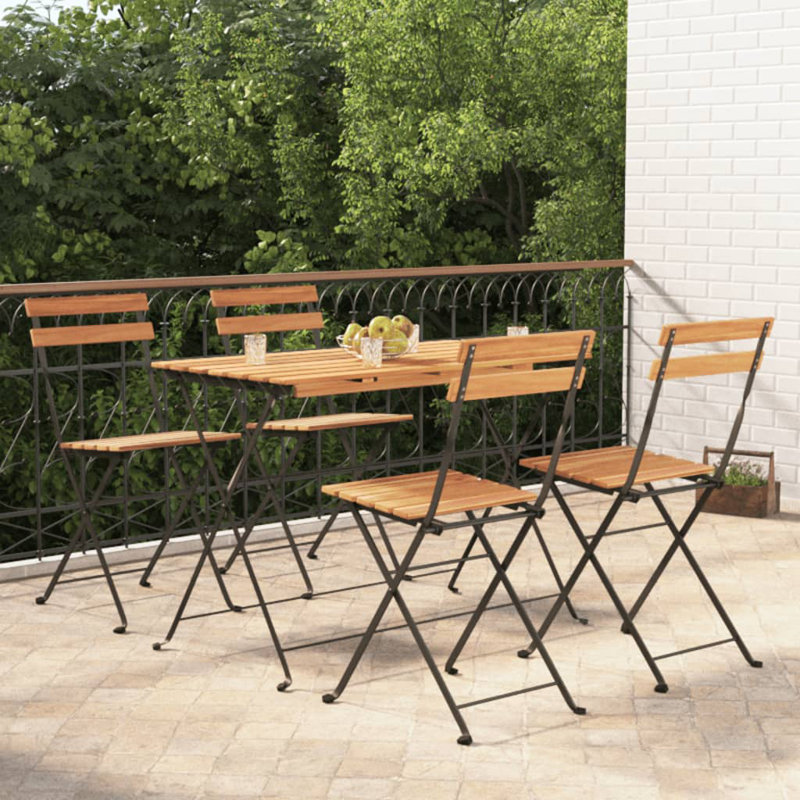 4 - Person Dining Set, Black/Brown, Black