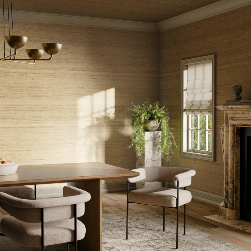 Silk Wallpaper, H 132" x W 52", Silk Tan