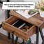 Table de chevet 1 tiroir en acier brun-123754832-86787626