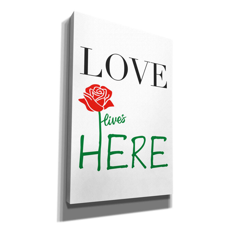 «Love Lives Here» par Cesare Bellassai, art mural sur toile, H 60 po x l 40 po x P 1,5 po