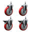 Polyurethane Wheel Swivel ½ Inch Threaded Stem Caster SCC
