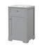 Meuble-lavabo de salle de bain avec lavabo, armoire de salle de bain avec porte à fermeture douce, support de rangement et tablette réglable-1305437314