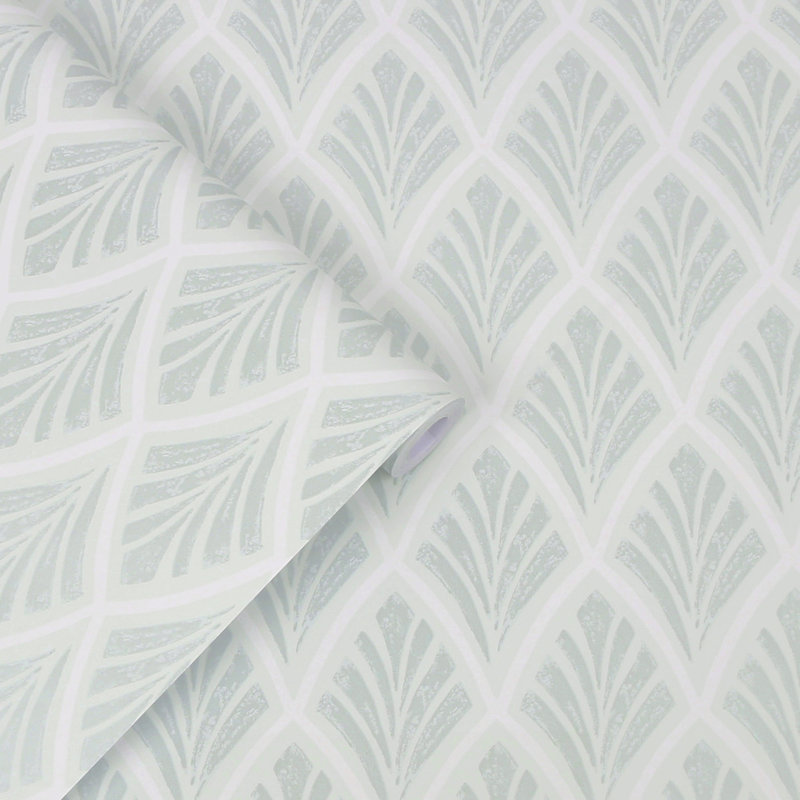 Laura Ashley Florin Wallpaper Roll, Duck Egg