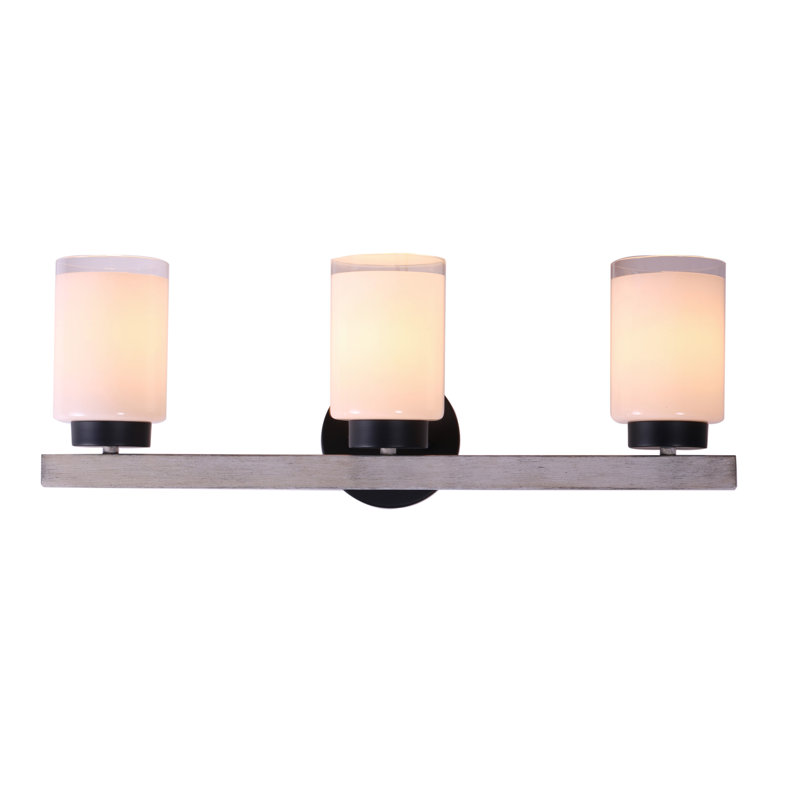 Éclairage pour salle de bain à 3 lumières de 24 po de large Briggs - noir, 3 Lights, H 6,75 po x l 24 po x P 8,5 po