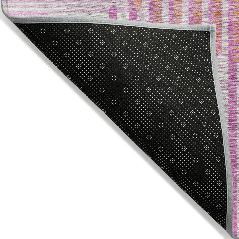 Elowen Pink Washable Indoor-Outdoor Rug - , 8' x 8'