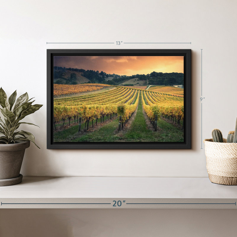 Impression sur toile Golden Golden Vineyard, H 9 po x l 13 po