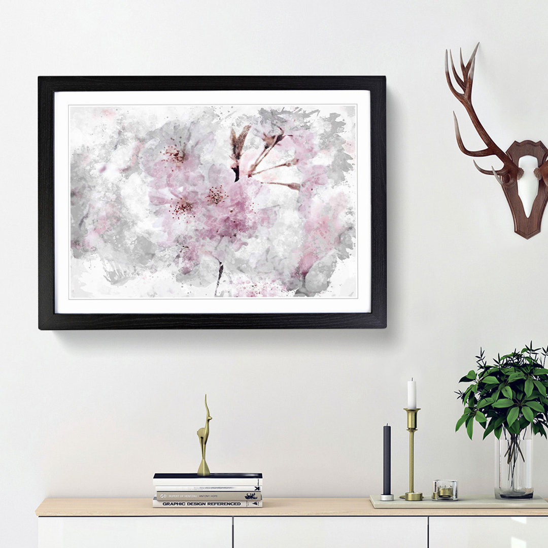A Pretty Pink Cherry Blossom Tree in Abstract - Framed Print