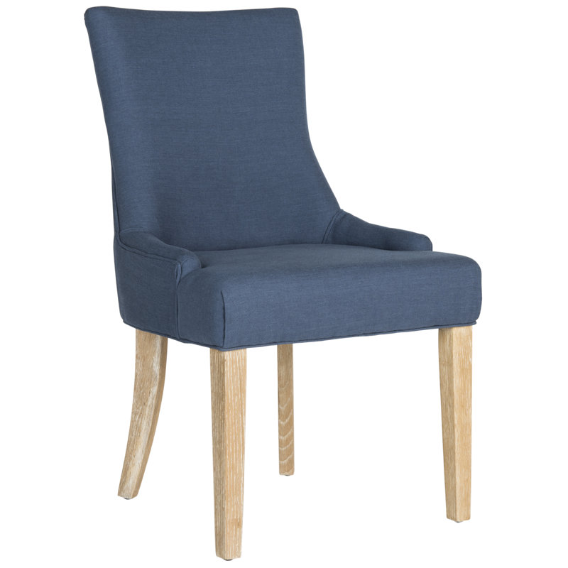 Baumgarten 49.53cm H Upholstered Side Chair, Blue, Light Wood