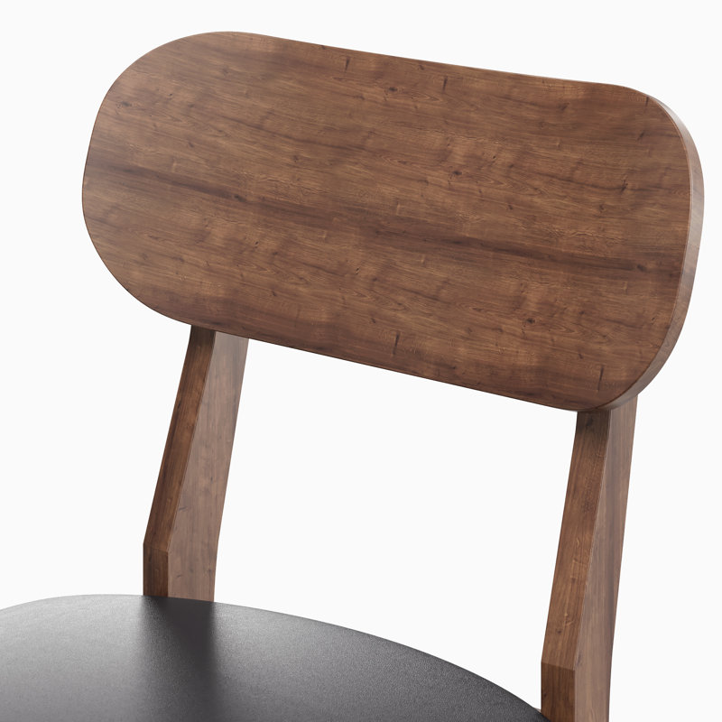Englehart Rubber Wood Dining Chairs Set Of 2, Black/Brown