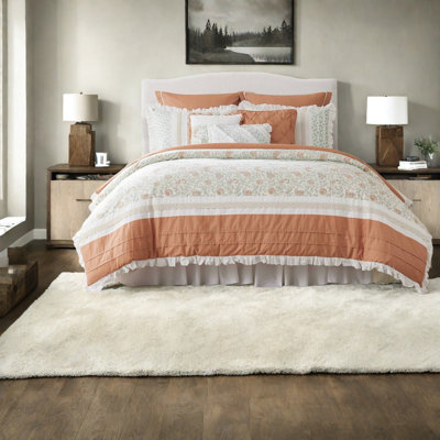 Cotton Percale Bedding Sets Elegance, Farmhouse Style Queen