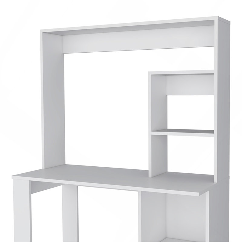 Maine Desk With Hutch And  Shelves, White