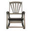 Fauteuil à bascule en bois gris avec résistance aux intempéries et repose-pieds