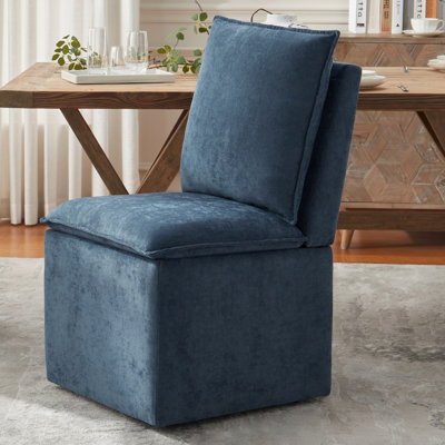Upholstered Storage Side chair With Casters