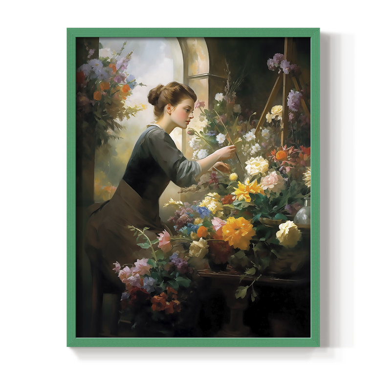 «WOMEN Series CDL», reproduction encadrée - bois massif, H 21 po x l 17 po, Vert