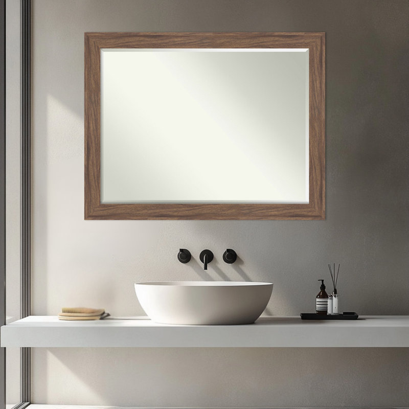 Miroir mural de salle de bain étroit et moyen pia Brown