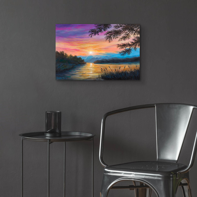  «Breaking Dawn» par Campbell Frost, art mural en verre acrylique, 24 po x 16 po, H 16 po x l 24 po