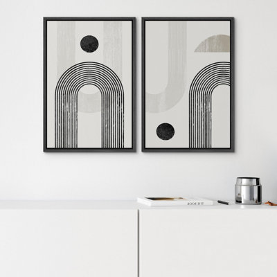 «Dark Black Color Field Landscape», 2 pièces sur toile