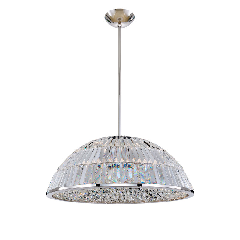 Doma 1 LT Polished Nickel/Clear Chandelier Allegri, 26", 1800 Lumens, 24 W