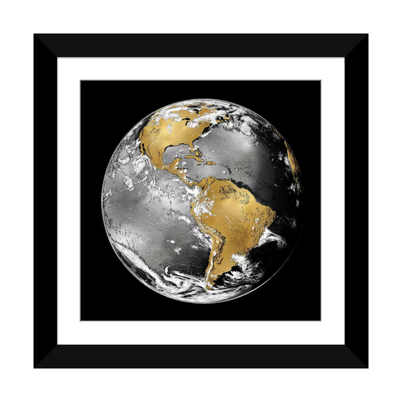 « world turn iii », reproduction d’impression sur toile, H 24 po x l 24 po x P 1 po, Papier d'art encadré noir, Blanc