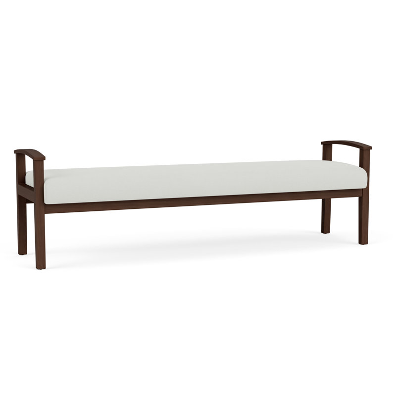 Banc en bois massif Amherst, Noyer Riftwood, Ombre portes ouvertes
