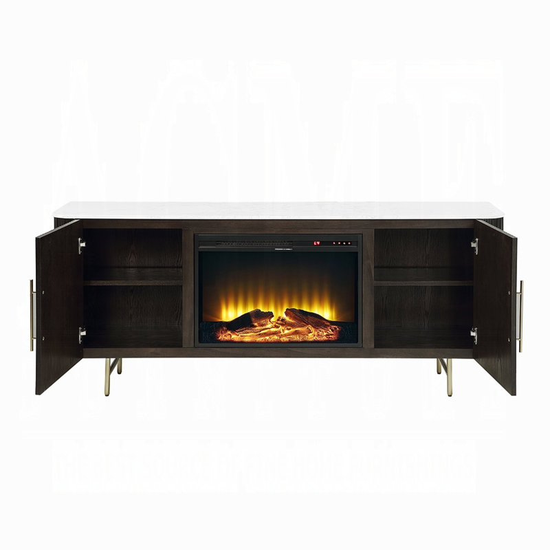 Clayten Server w/Marble Top & Fireplace