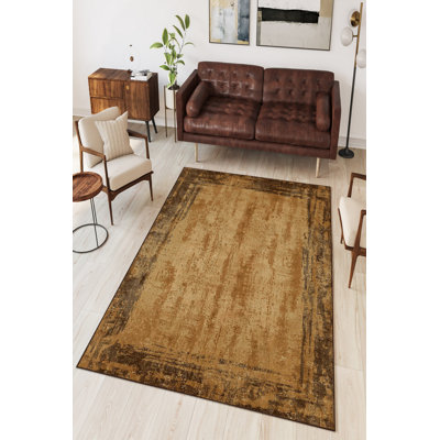 High-Quality Area Rug, Brown, 23.6 x 39.4 inches | 100% Polyester, 650 g/m² | Antibacterial, Eco-Friendly, Non-Slip PVC Dot Underside | Machine Washable, Perfect for Living Room, Bedroom & Home Decor