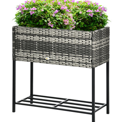 Elevated Garden Holder, Appearance For Herbs, Vegetables, Blooms, Gray, With Tool Storage Compartment Raised Pot, Look Veggies, Flowers, Extraordinary