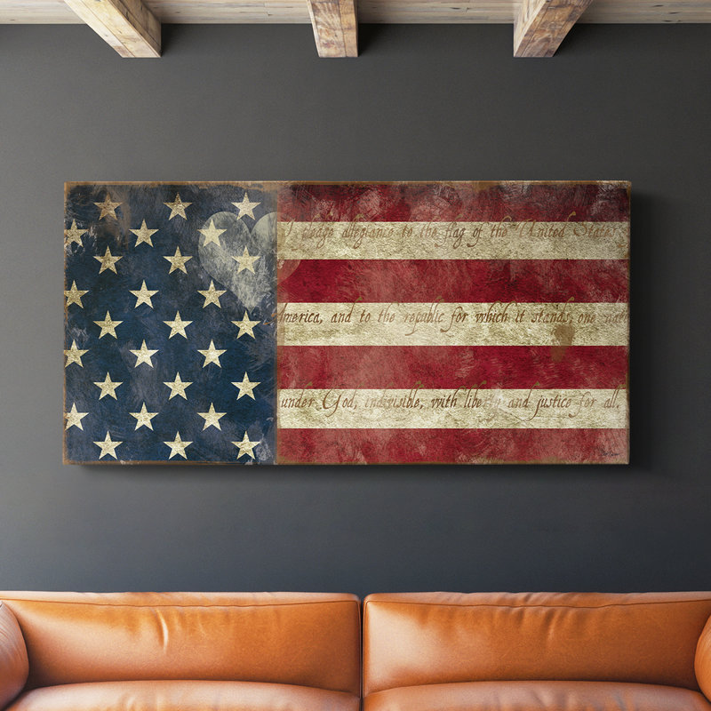 I Pladge Allegiance - Toile tendue avec châssis - Prêt à accrocher, H 16 po x l 32 po