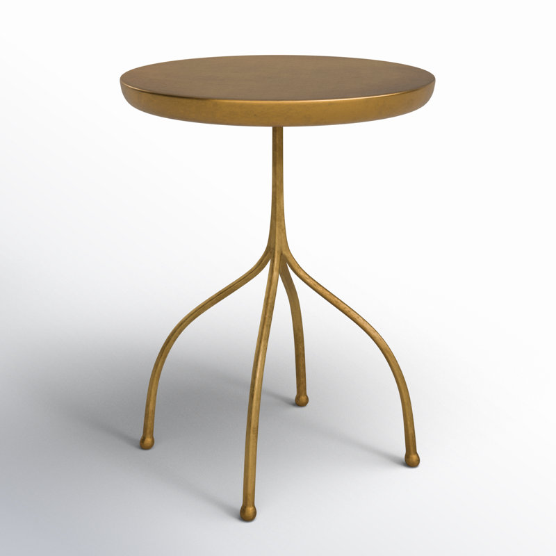 Rainier Round 13.5" Metal End Table with Beveled Edge