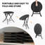 Table d'appoint pliante 18 po en métal noir-123159129