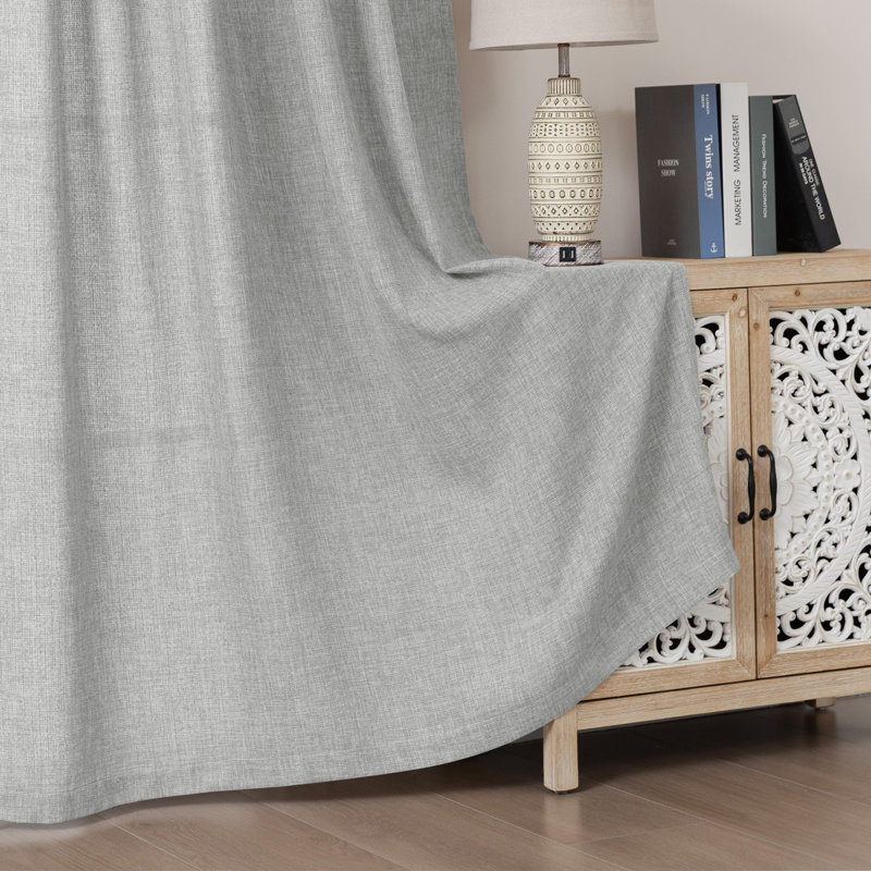 Paire de rideaux semi-transparents, L 52 po x L 96 po, Gris clair