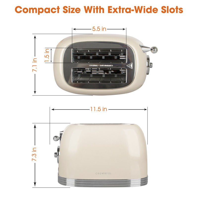 CROWNFUL Toaster Oven with Rotisserie, Cream
