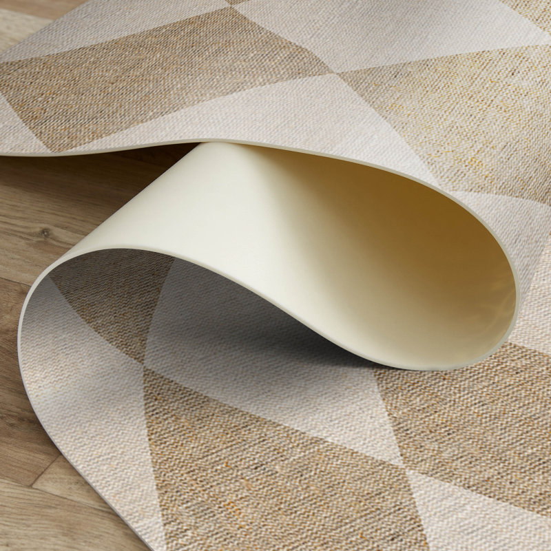 Tapis beige facile à nettoyer Farm, Rectangle 2 pi x 8 pi