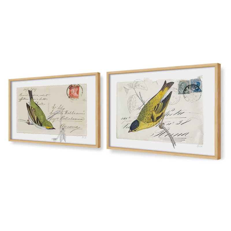 Courrier avec ailes, ensemble de 2 impressions, 30 po x 20 po, Impression encadrée, Érable