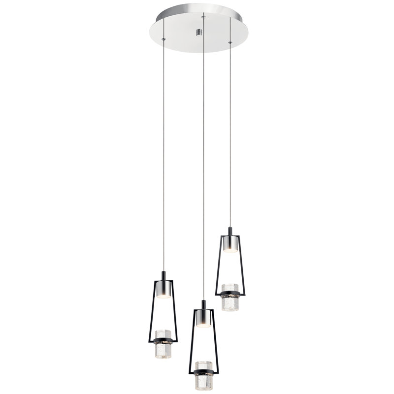Luminaire suspendu à cylindre en grappe 3 lumières Faria