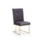Ensemble de deux chaises d'appoint de salle à manger capitonnées en tissu gris et or-295288801-295288804