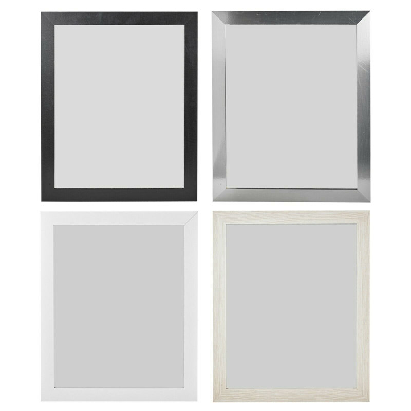 Aspasius Wood Flat Wall Mirror, Grey