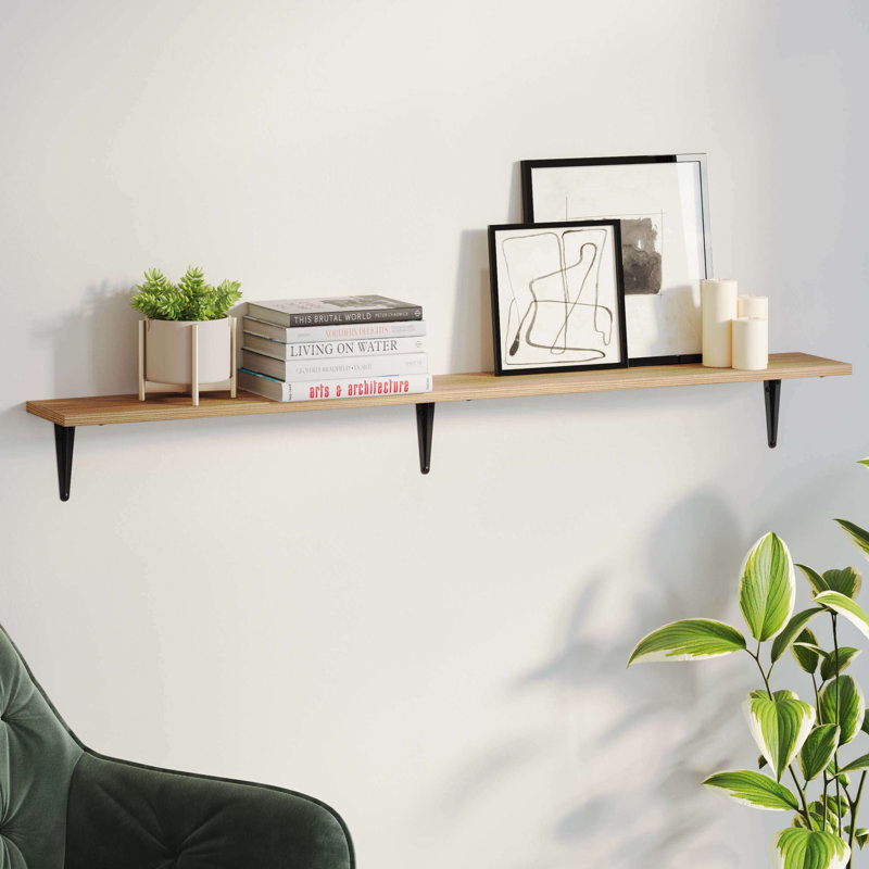Paulownia Floating Shelf, 5.6" H x 48" W x  6" D