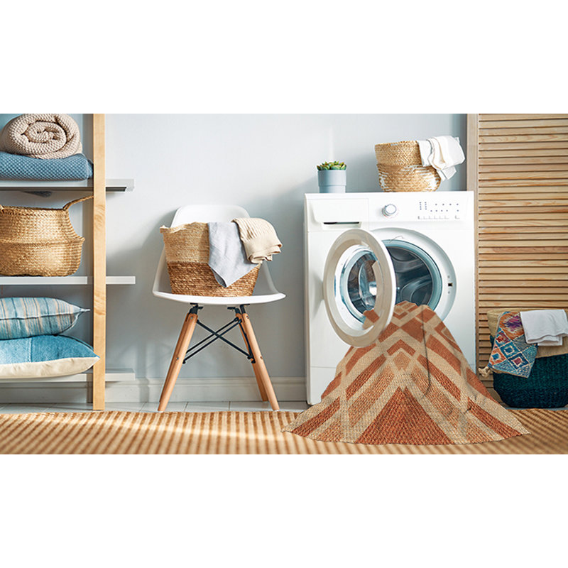 100% Machine Washable Patterned 2989 Area Rug, Square 4'