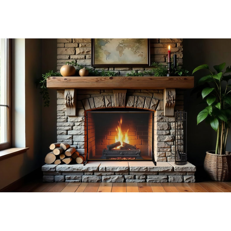 Single panel screen in black or matte gold, multiple sizes, Black, 30" H x 40" W x 7" D