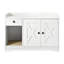 Enceinte de litière pour chat GO, meubles de litière cachés avec tapis de litière pour chat, table d'appoint pour chat avec tiroir, table d'appoint de style campagnard pour le salon, blanc