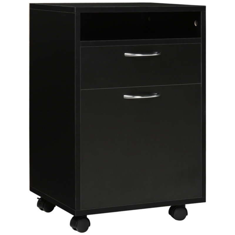 15.7'' Wide 1 -Drawer Mobile File Cabinet, Black