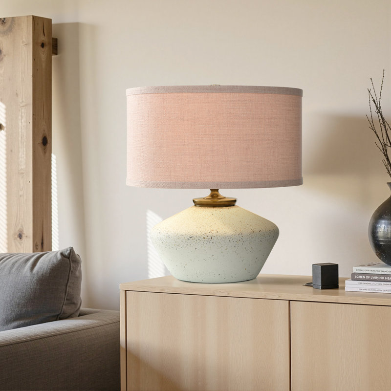 Lampe de table Tamara Day for Stylecraft Gwendolyn, Blanc, Rose texturé