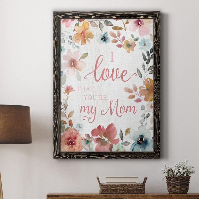«Love Mom», art textuel sur toile, Noir, H 20 po x l 17 po x P 1,5 po