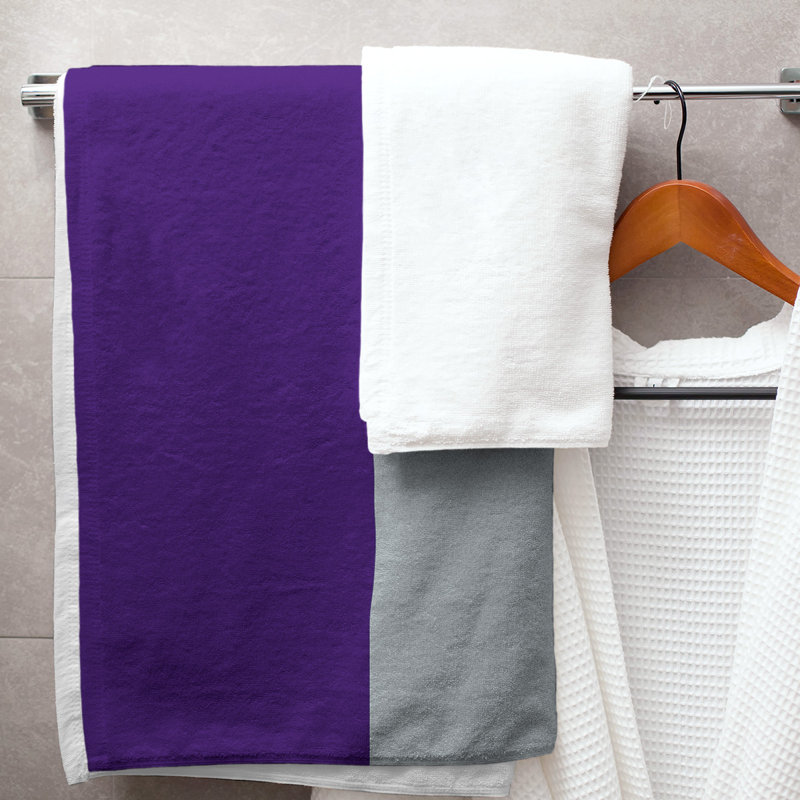 Colorado Lightweight Bath Towel, Purple/Silver/White, Microfiber