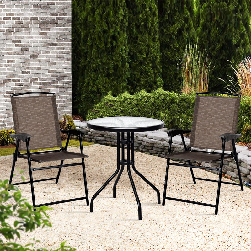 Ganessa 2 - Person Patio Dining Set with Round Table