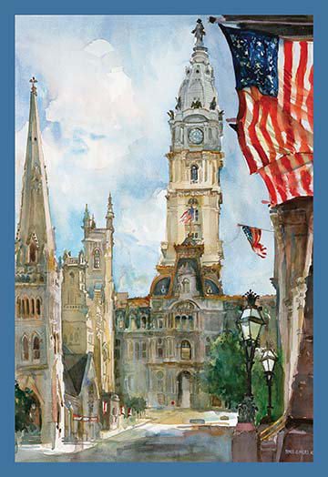 Philadelphia city hall i par noel miles-impression, H 66 po x l 44 po