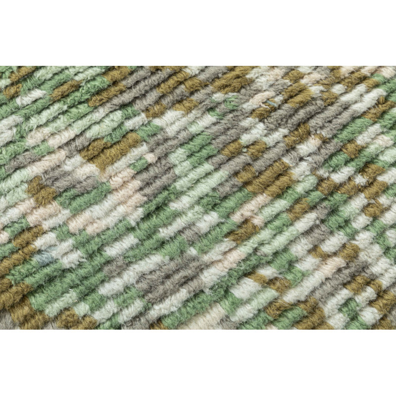 Bovina Wool Abstract Area Rug in Green/Brown/Gray
