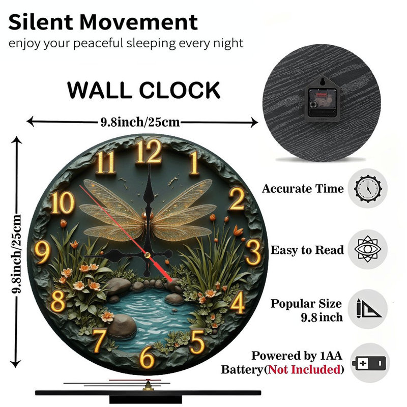 Horloge de jardin libellule