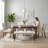6-Piece Modern Rectangular Dining Table Set with 4 Upholstered Chairs and Bench, Space-Saving Design, Available in Natural or Walnut Finish-1851460822